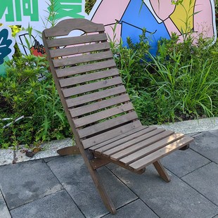实木午休靠背椅子民宿家用阳台客厅便携懒人沙发舒服久坐躺椅单人