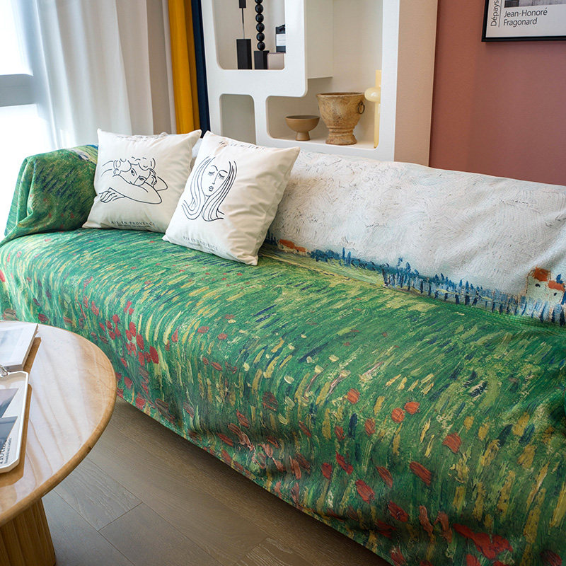 田园风全包沙发盖巾小清新艺术感防滑沙发垫夏天夏季款冰丝沙发巾,居家布艺,沙发垫,淘宝优惠券,粉丝福利购,淘宝优惠卷