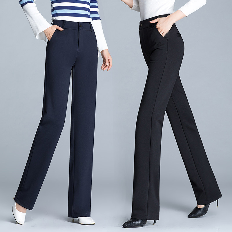 2025春秋季新款直筒裤女裤西装裤高腰休闲长裤弹力高个子长腿裤子
