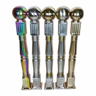 304不锈钢楼梯扶手大将军起步柱围栏装饰花管钛金圆球罗马柱子201