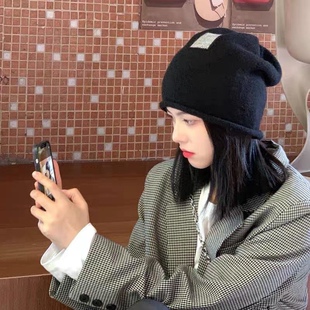帽子假发一体女齐肩短发秋冬季新款时尚复古乞丐风针织帽子假发套