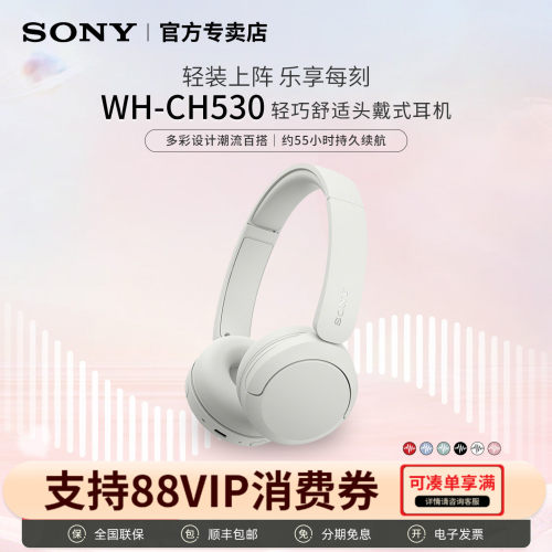 SONY/索尼 国行 WH-CH530头戴式蓝牙耳机通勤【9月23日新品上市】