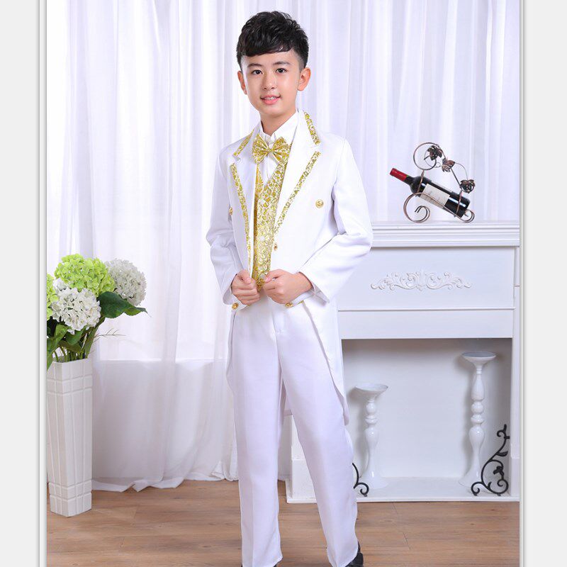 六一儿童燕尾服钢琴演奏男童舞台主持礼服套装演出服结婚花童