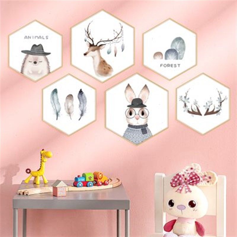 8N可爱个性墙贴床头贴纸墙壁立体贴画装饰画墙上布置六边形动物乐,家居饰品,软装墙贴,淘宝优惠券,粉丝福利购,淘宝优惠卷