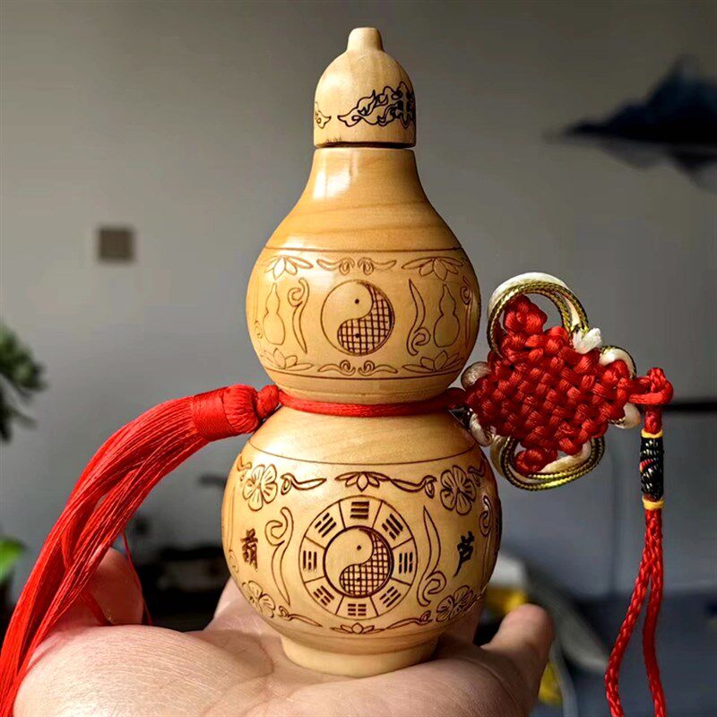 桃木开口空心开盖葫芦宅之宝客厅隔断中式家居挂件摆件玄关饰品