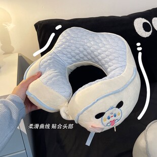 可爱夏天U型枕冰丝凉感护颈办公室午睡枕头长途飞机旅行便携u形枕