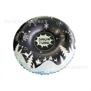 K80 pvc雪橇管带把手户外耐寒滑雪板卡通雪花雪地用品充气滑雪圈