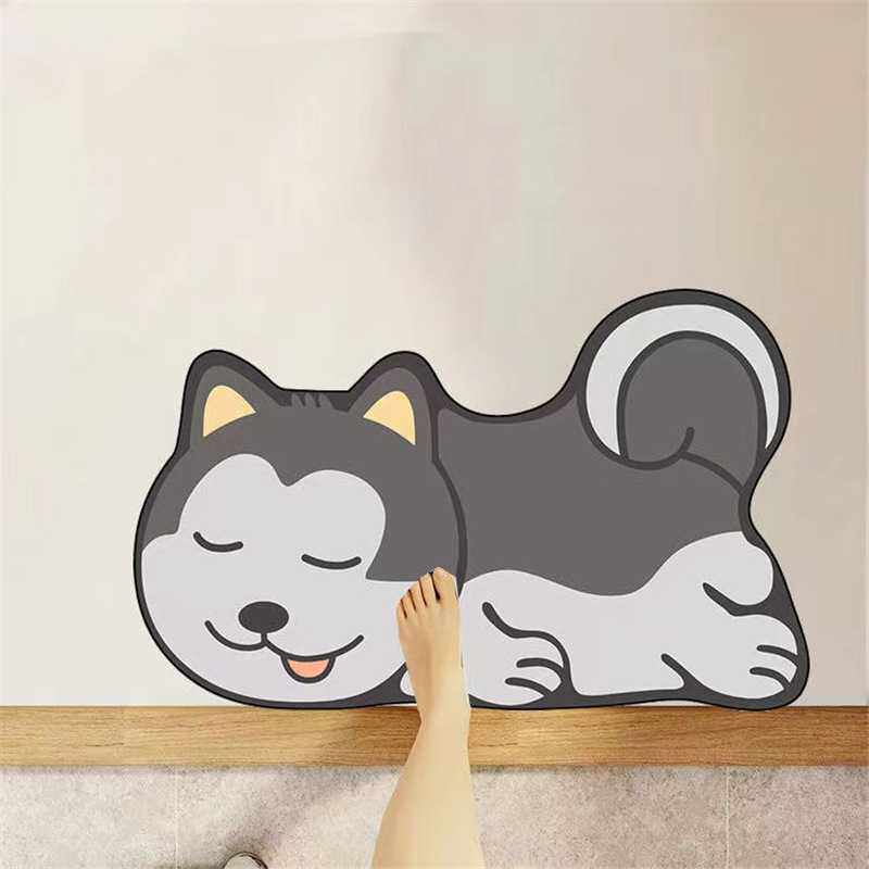 硅藻泥卡通软地垫家居浴室防滑垫吸水速干脚垫卫生间门口异型地毯