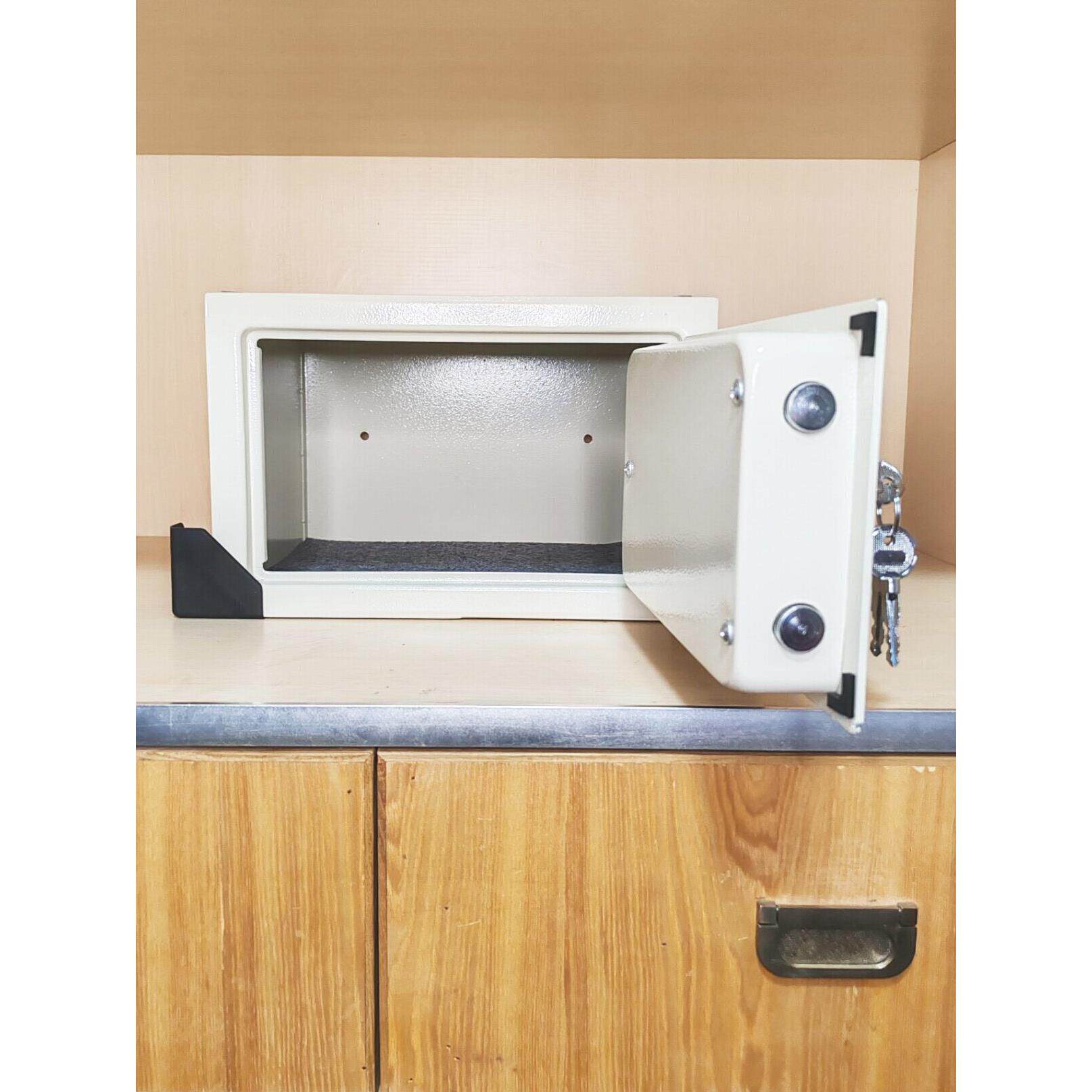 带锁小型储物柜家用钥匙零钱箱桌面大号首饰铁盒收纳盒迷你保险箱