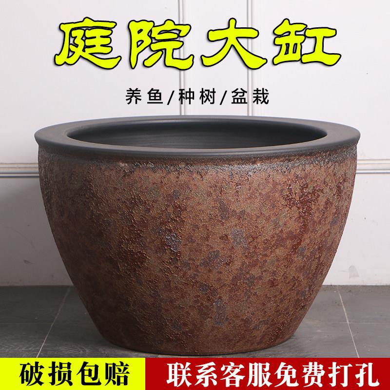 陶瓷大花盆睡莲碗莲盆养荷花古法养金鱼缸锦鲤水缸庭院种铁树花缸