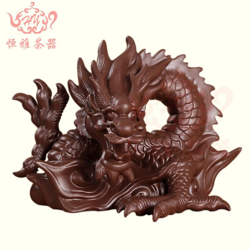 茶宠摆件精品 可养创意宜兴原矿紫砂龙龟纯手工茶盘茶玩茶艺摆件