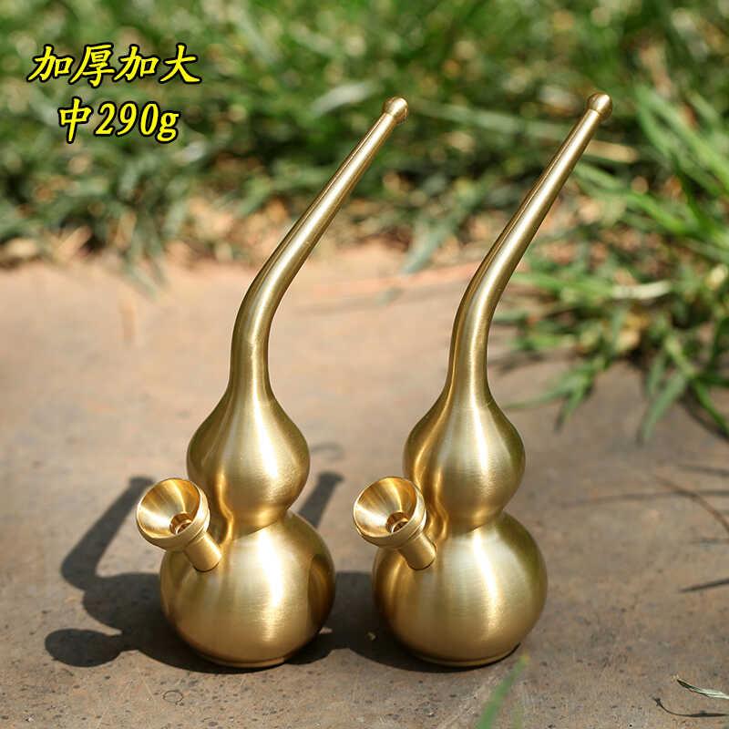 水烟壶黄铜纯铜葫芦旱烟锅烟斗加厚4用可循环过滤芯水烟筒烟具