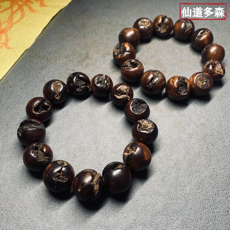 【多森】雷击枣木重雷裂雷焦痕雷芯玉化手串手把件108颗念珠流珠