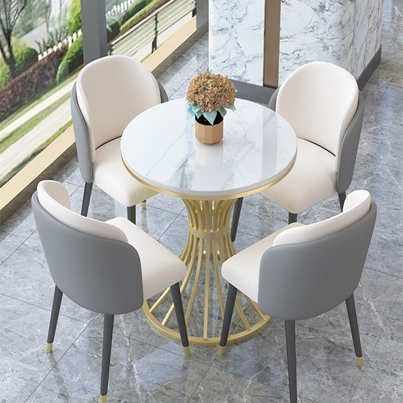 4s店展厅商用谈判洽谈桌接待小圆桌休闲奶茶店餐桌椅组合一桌四椅,住宅家具,岩板餐桌,淘宝优惠券,粉丝福利购,淘宝优惠卷