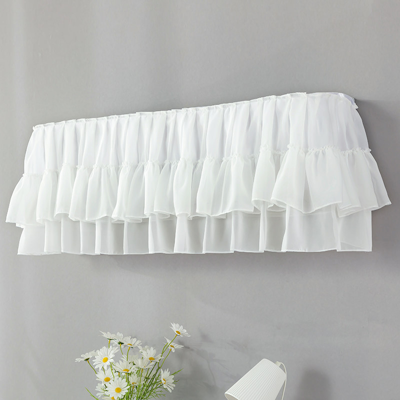 纯色蕾丝空调罩2024新款公主风挂式空调挡风帘卧室通用挂机防尘罩