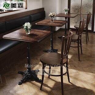 餐厅卡座沙发靠墙商用美式覆古西餐厅下午茶烘培店咖啡厅桌椅组合