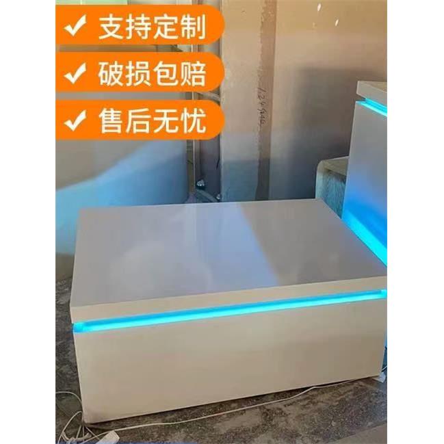 需定制定做烤漆展示台带灯圆台方台体验台店铺流水台促销台中岛柜图片