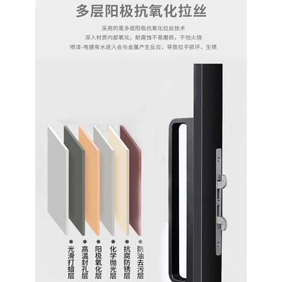1645极窄推拉门双钩锁铝合金氧化玻璃门黑色把手连接门把手推拉门