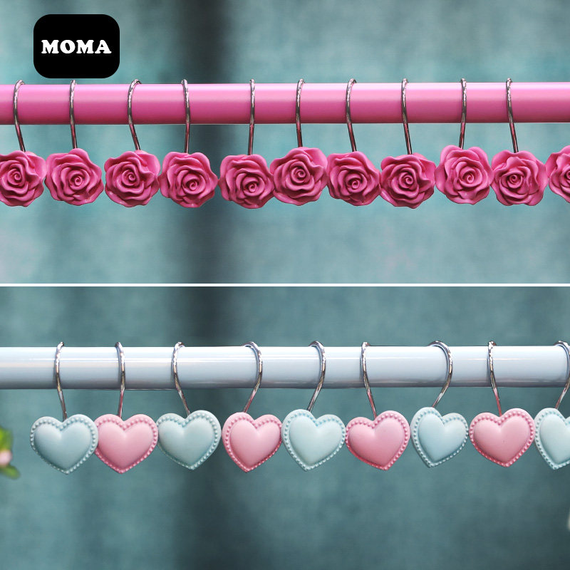 默玛公主风树脂浴帘挂钩浴帘环粉色圈钩子挂钩花朵钩可爱卡通挂钩,家庭/个人清洁工具,浴帘配件,淘宝优惠券,粉丝福利购,淘宝优惠卷