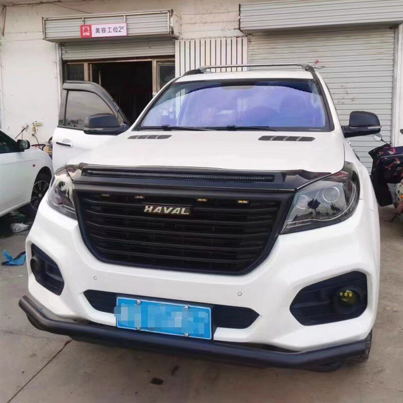 哈弗h9改装保险杆前后防护撞杠一字杠加厚金属杠车顶行李框侧爬梯