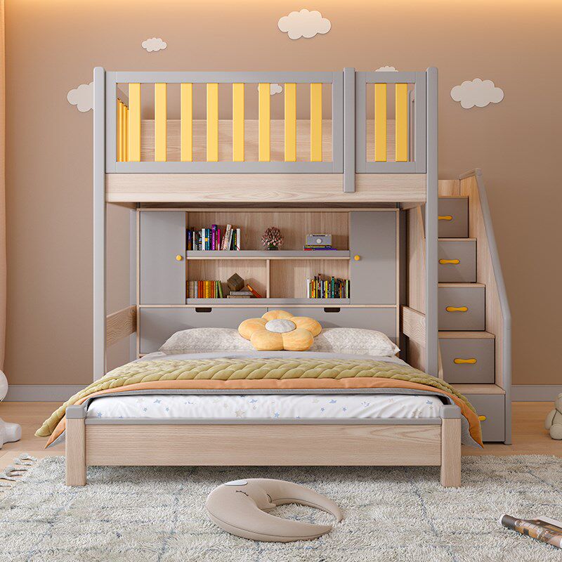 交错式上下床儿童高低床小户型上床下桌组合床带衣柜错位型双层床,住宅家具,高低/子母床,淘宝优惠券,粉丝福利购,淘宝优惠卷