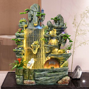 水幕假山流水高山喷泉阳台庭院鱼池造景观加湿器客厅玄关招财摆件
