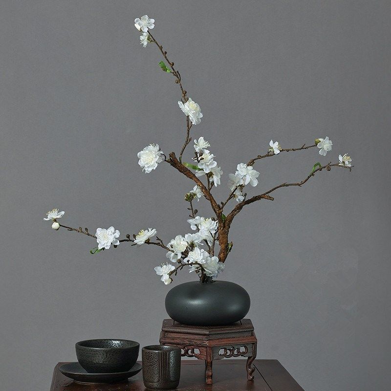 桃花餐桌假花摆件盆景插花圆桌摆花办公室仿真花装饰客厅中式,家居饰品,婚庆/商业花艺,淘宝优惠券,粉丝福利购,淘宝优惠卷