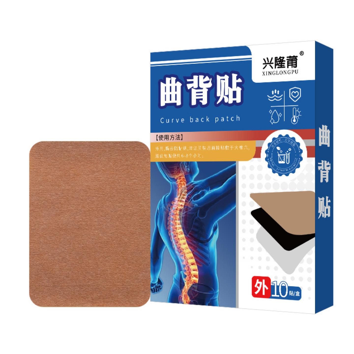 兴隆莆艾草美背贴艾灸草本背部贴矫正腰背弯曲坐姿不正曲背贴家用