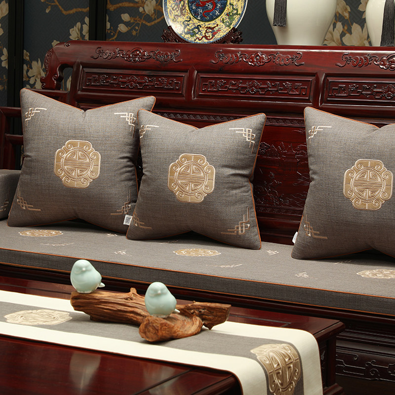 中式红木沙发坐垫加厚防滑罗汉床垫定制实木中式沙发垫座椅垫靠垫