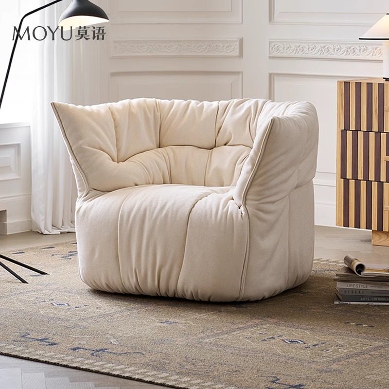 奶油风懒人沙发可躺可睡南瓜沙发椅小户型羊羔绒布艺沙发单人沙发,住宅家具,沙发椅,淘宝优惠券,粉丝福利购,淘宝优惠卷