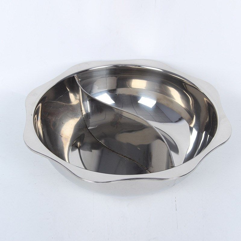 厂家不锈钢鸳鸯火锅盆 太阳八角盆 鸳鸯锅清汤锅饭店用品