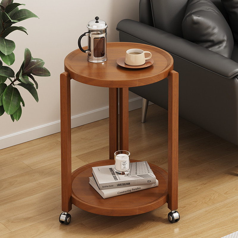 中古风推车茶几可移动家用胡桃木色小户型多功能沙发边几侧边桌子,住宅家具,移动边几/推车,淘宝优惠券,粉丝福利购,淘宝优惠卷