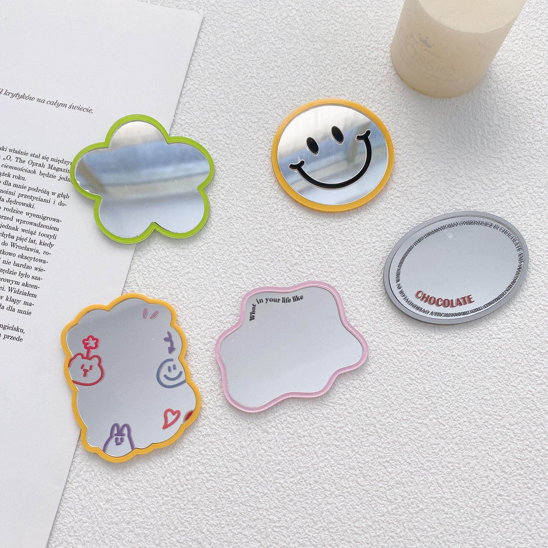 手机壳镜子自粘小镜子贴手机镜子贴手机壳上的小镜子支架背贴化妆