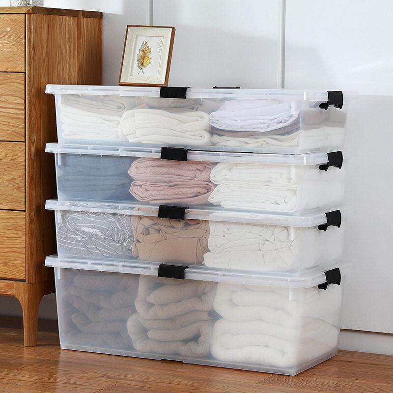 床底收纳箱带轮扁平抽屉式透明衣服收纳箱整理箱放床下收纳盒