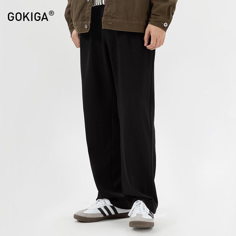 GOKIGA宫崎迦春季直筒阔腿西装休闲裤男简约高级感垂坠感西裤3026