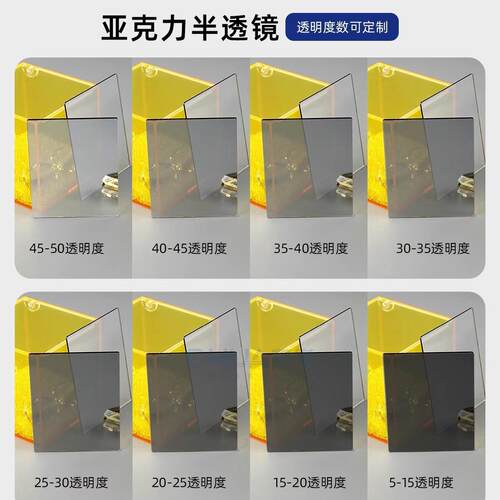 半透818克镜镜片定力制隧道千层镜pc半反半透镜片亚有璃机玻半透