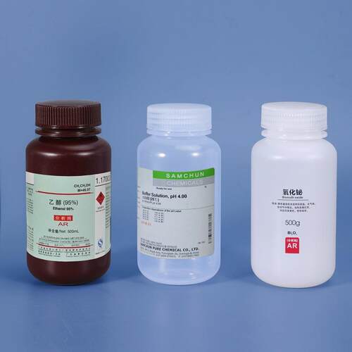 OVXP广瓶口耐高温密封试剂瓶透P明化学瓶实验室塑粉末样品带刻度