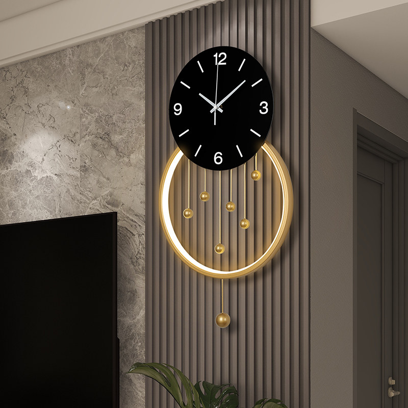 钟表挂钟客厅家用高级感创意时钟壁灯挂墙2024新款背景光石英钟灯,家居饰品,挂钟,淘宝优惠券,粉丝福利购,淘宝优惠卷