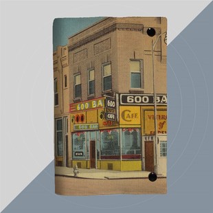 复古油画蒙大拿街景定制颜值手帐活页本a5书衣a6日记本书套记事本