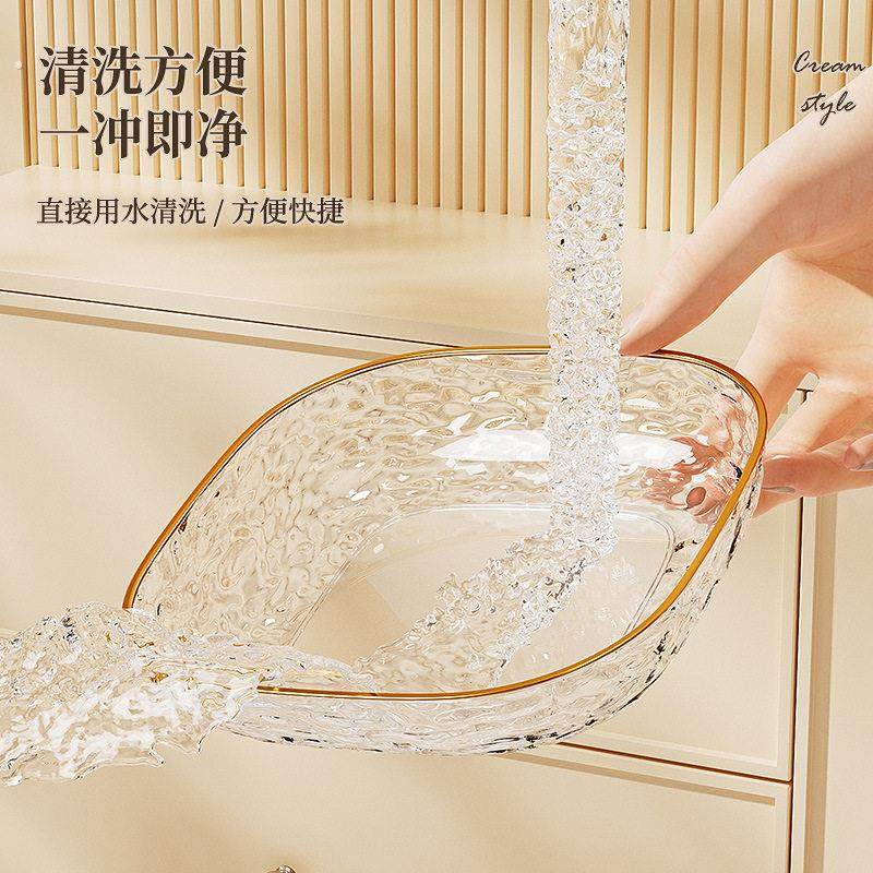 新款轻奢吐骨碟透明水波纹家用带底座餐桌骨碟塑料碟子野餐盘子,餐饮具,果盆/果盘/果篮,淘宝优惠券,粉丝福利购,淘宝优惠卷