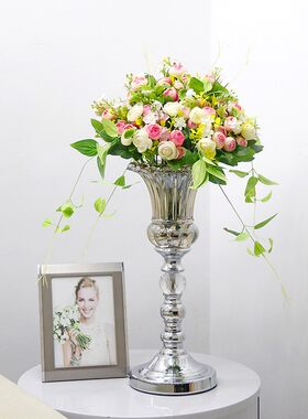 婚庆欧式玻璃花瓶整体花艺客厅卧室餐厅样板房装饰品台面花瓶摆件