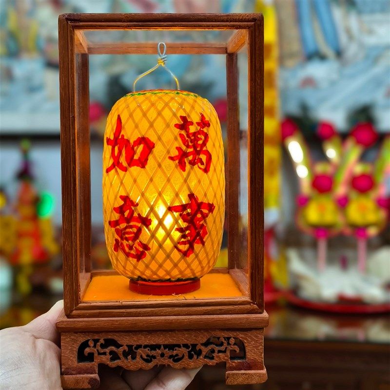 潮汕竹编油纸小灯笼摆件古风文创节日礼品中式家居工艺品特色摆件