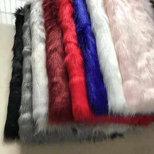 仿狐狸毛人造毛兽装毛布道具背景布装饰垫布展示布长毛绒布料面料