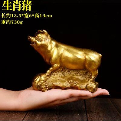 纯铜十二生肖 鼠牛虎兔龙蛇马羊猴鸡狗猪属相摆件