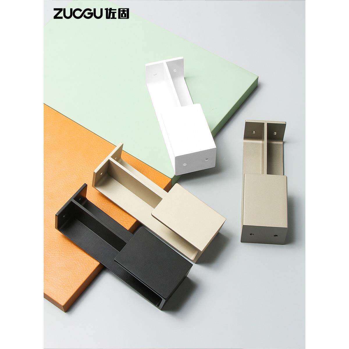 白色厚板嵌入式木门隐藏把手推拉移动谷仓门把手翻盖口袋裤子厨房
