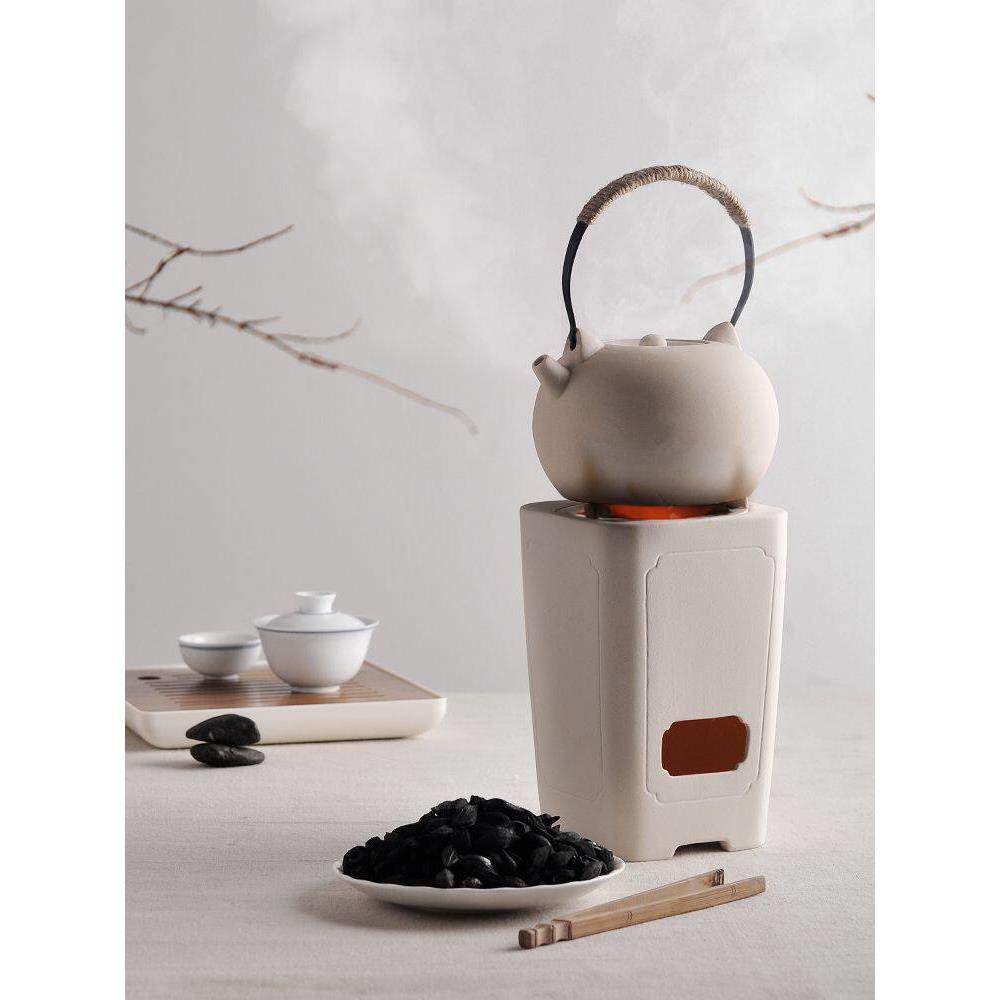 白土潮汕功夫茶炉茶炉木炭炉木炭小泡茶专用老式提梁水壶家用