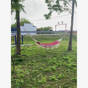 流苏吊床户外秋千防侧翻室内家用室外野营宿舍大人双人帆布白色in