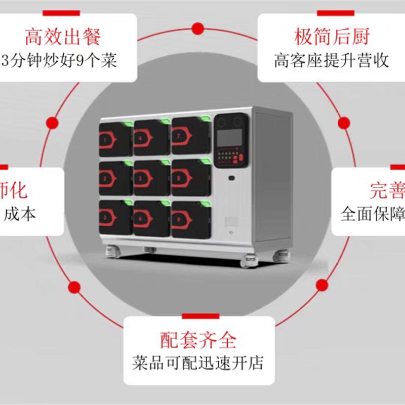 95新九宫格库盒智能炒菜机器人6宫格炒菜机咨询有优惠