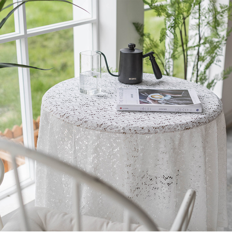 法式白色公主风蕾丝桌布小清新长方形台布茶几盖布韩式田园餐桌布