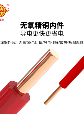 金环宇 BV电线电缆1.5/2.5/4/6平方国标铜芯家装家用单芯单股硬线